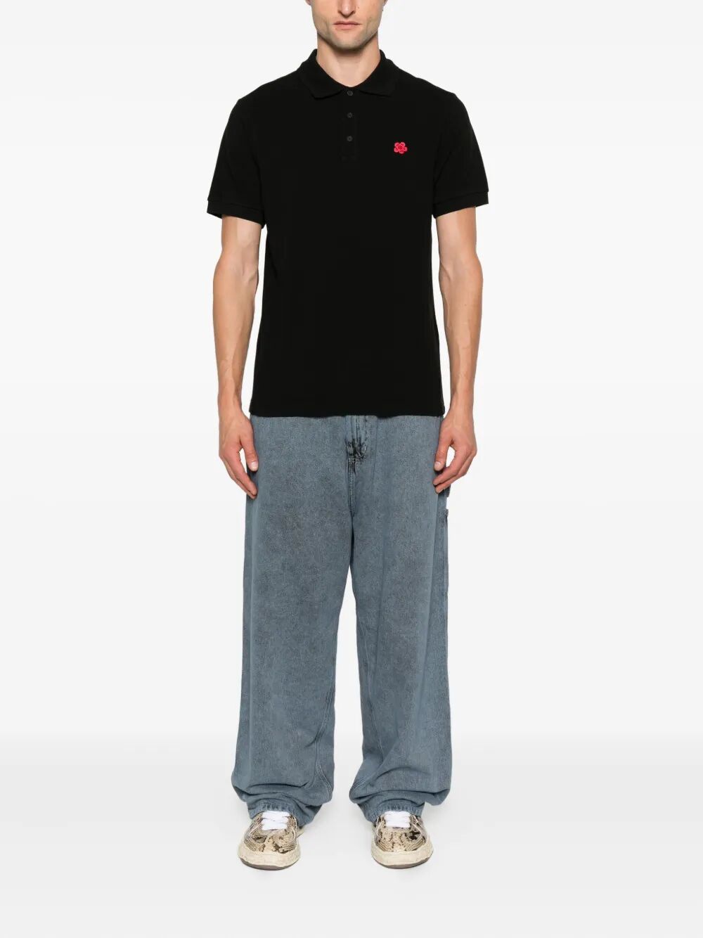 Kenzo Men Gots Boke Flower Slim Fit Cotton Polo Shirt