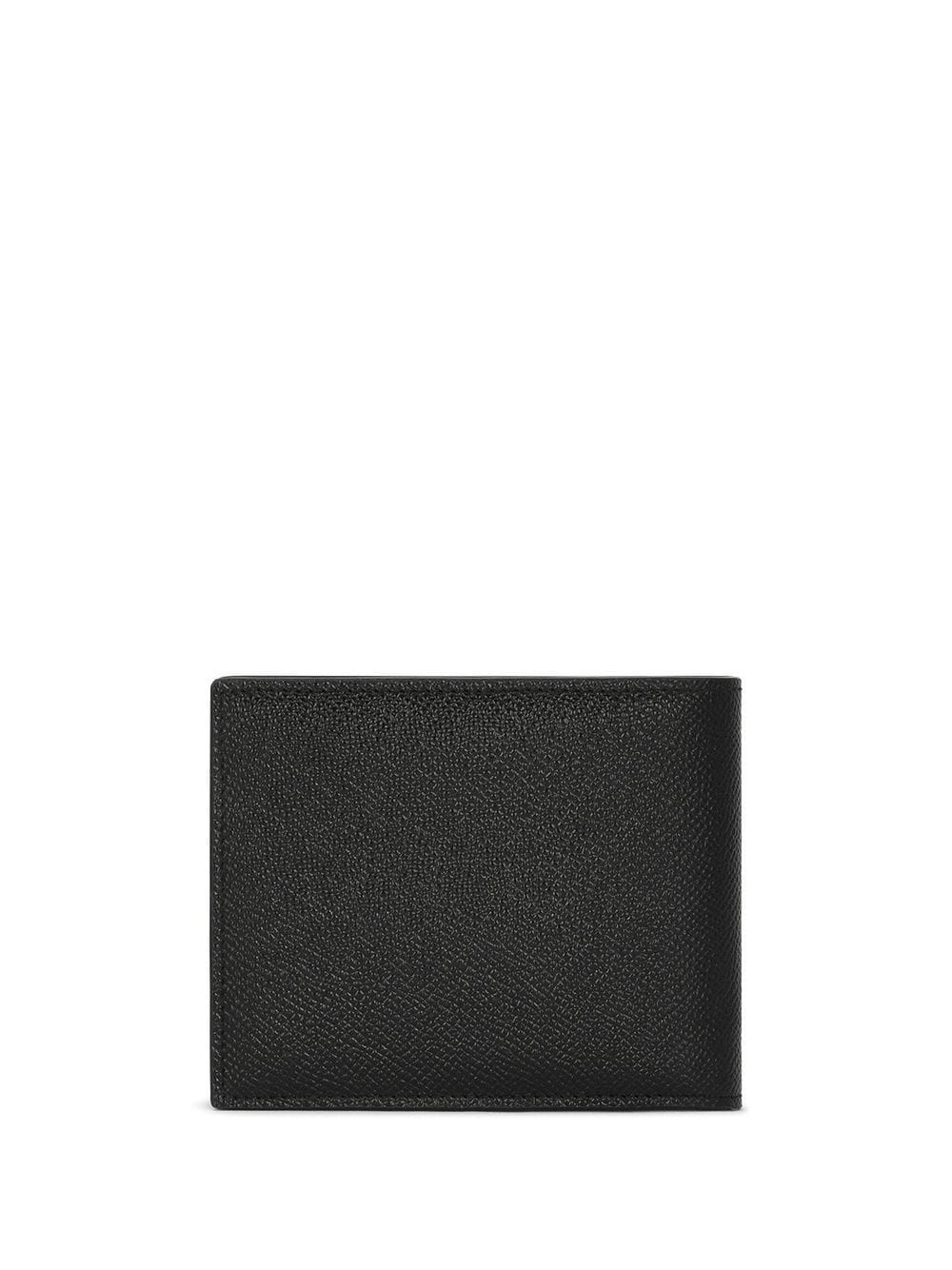 Dolce & Gabbana Men Calfskin Bi-Fold Wallet With Coin Pocket And Logo Tag