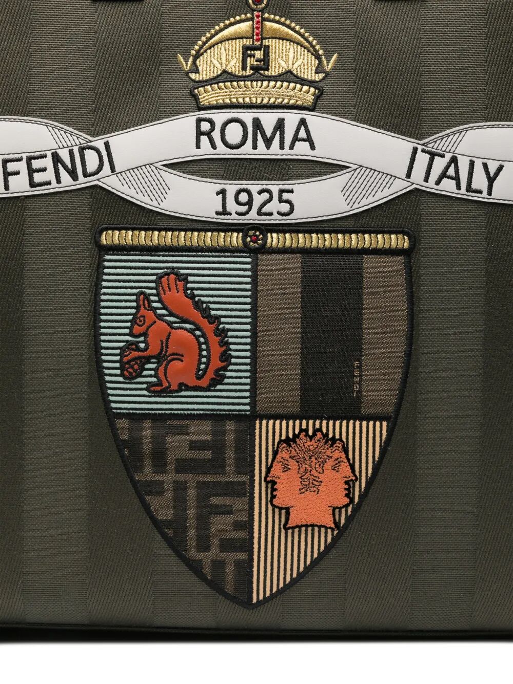 Fendi Men Fendi Club Pequin Canvas Shopper Bag