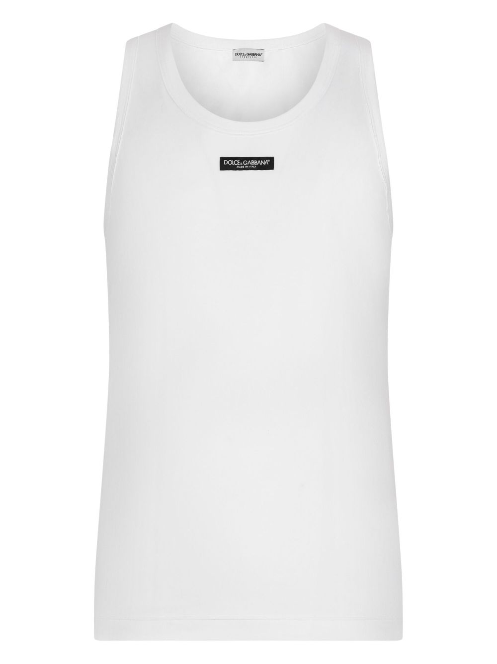 Dolce & Gabbana Men Stretch Cotton Tank Top With Logo Label
