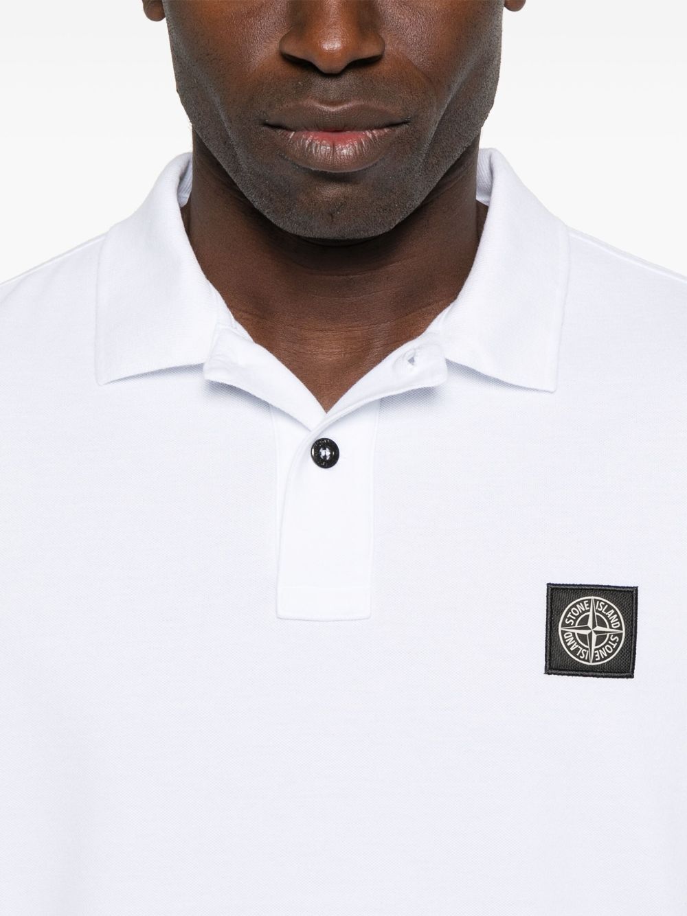 Stone Island Men Slim Fit Stretch Cotton Piqué Polo Shirt