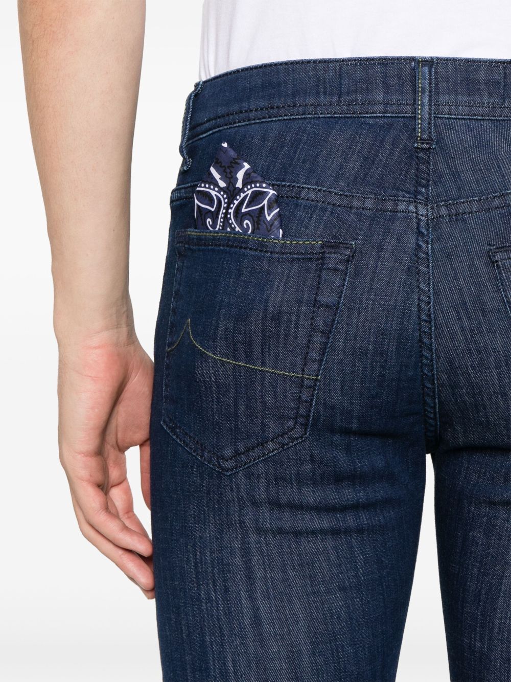 Jacob Cohen Men Pant 5 Pocket Slim Fit Bard Denim Blue Stretch