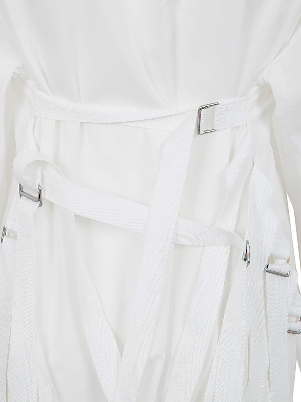 Ann Demeulemeester Women Dete Fluid Belting Long Shirt Popeline White