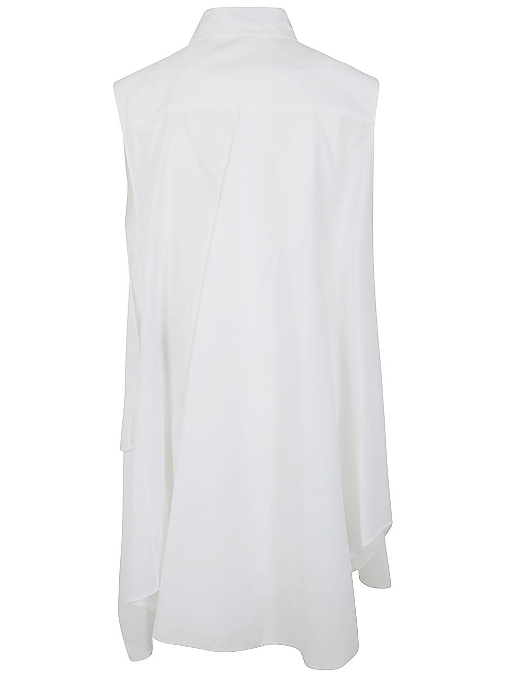 Ann Demeulemeester Women Iona Asymmetrical Oversized Shirt Light Crumpled Cotton White
