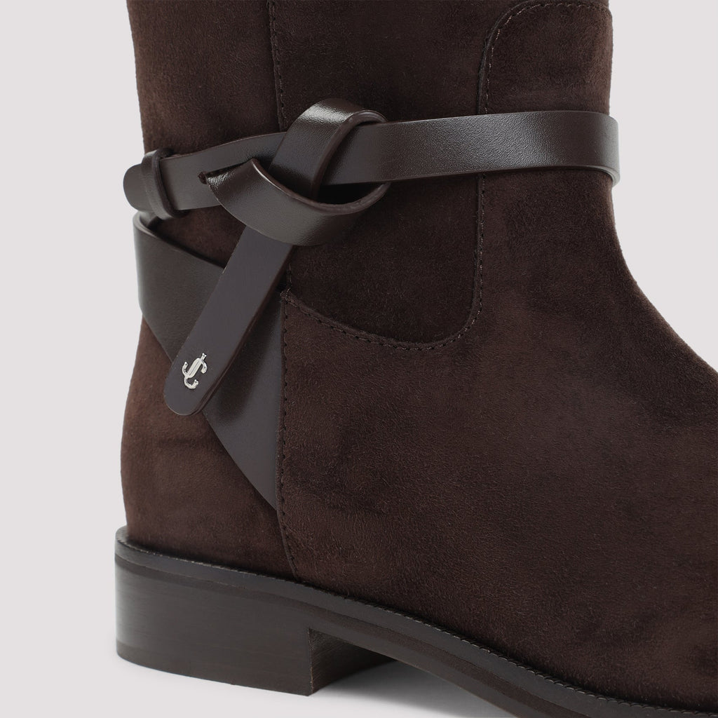 Jimmy Choo Suede Lawton Kb Flat Boots Women