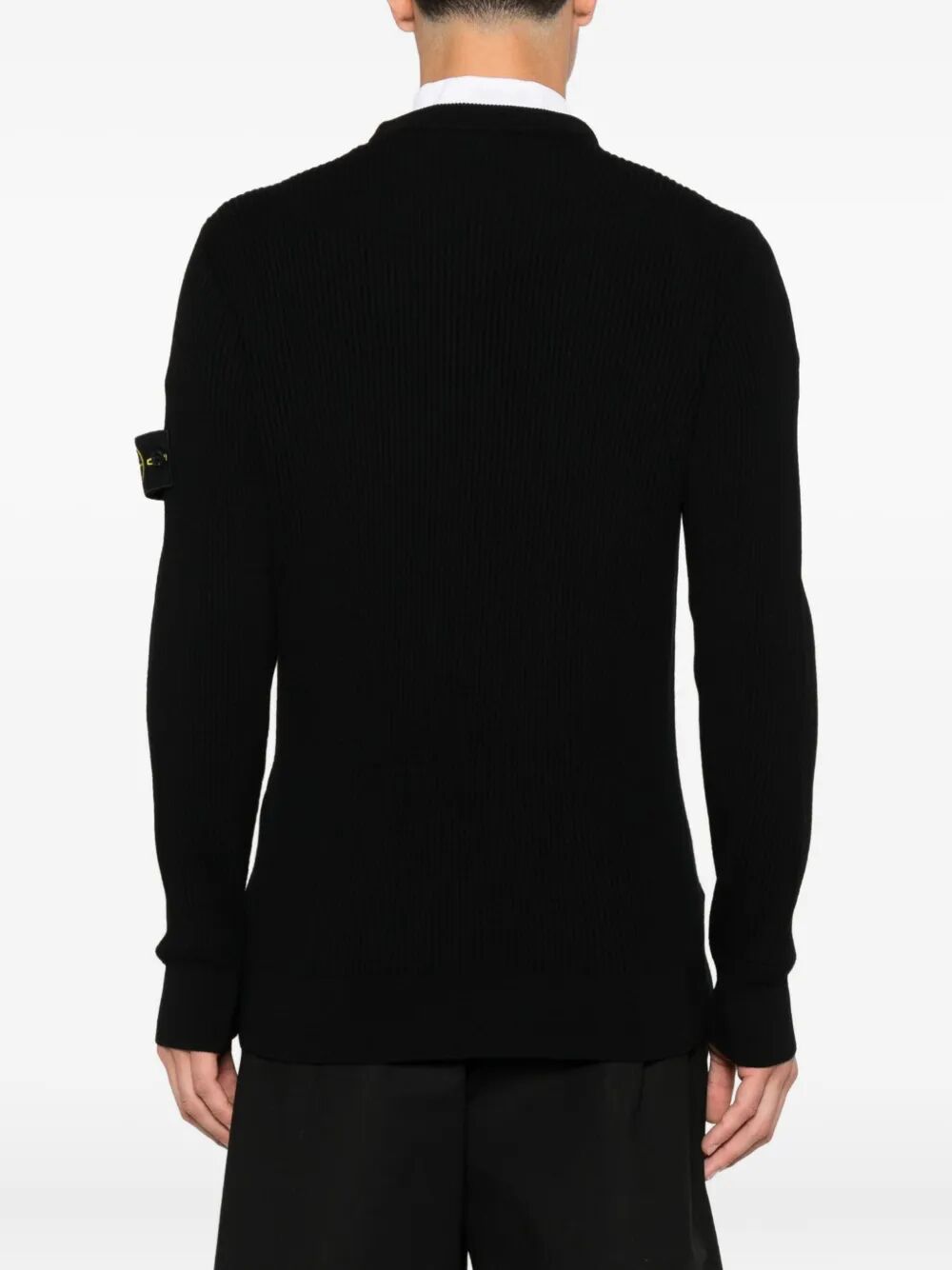 Stone Island Men Knit Crewneck Sweater In Full Rib Rws Wool