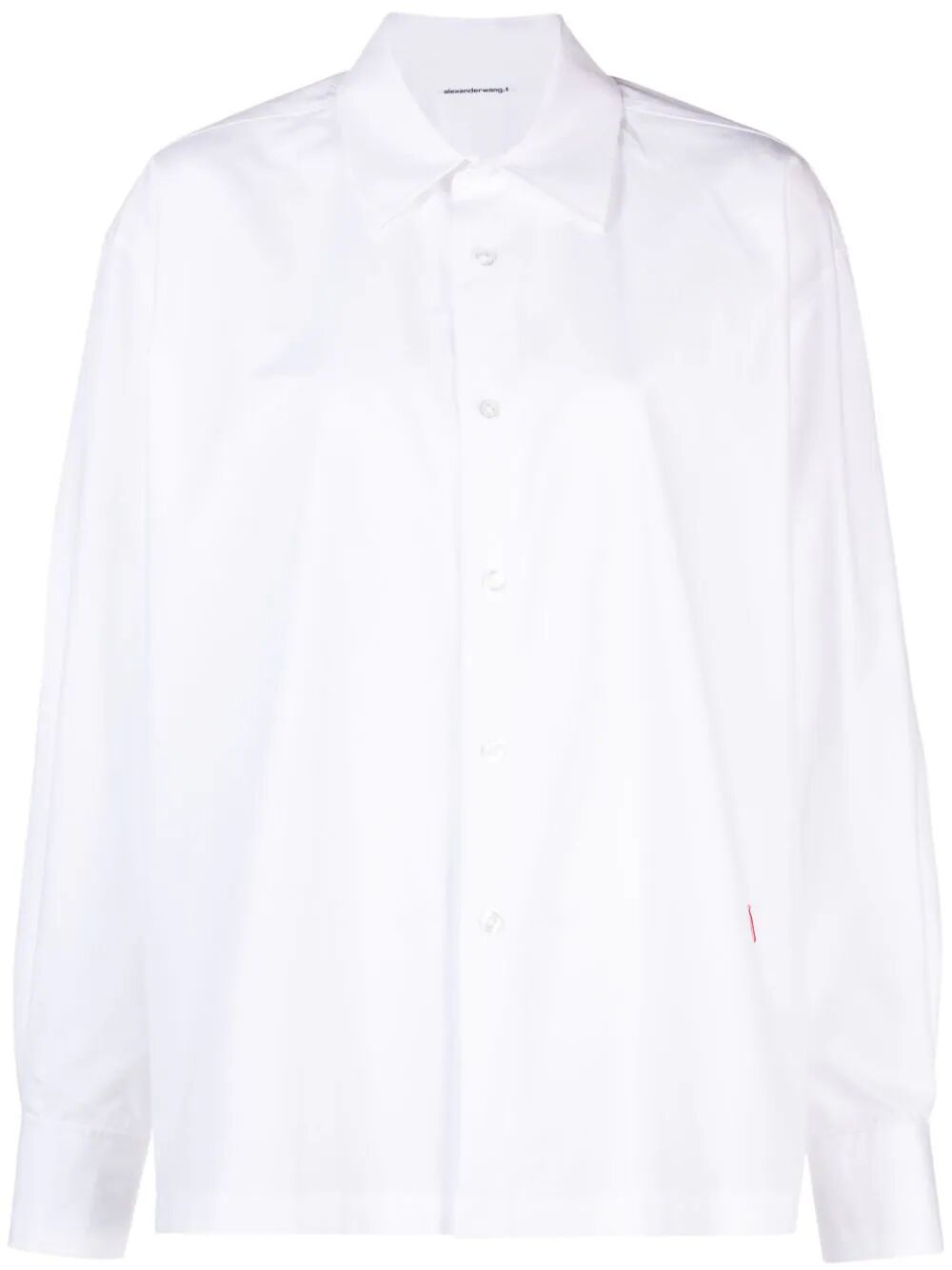Alexander Wang Women Button Up Long Sleeve Shirt With Logo Apple Patch