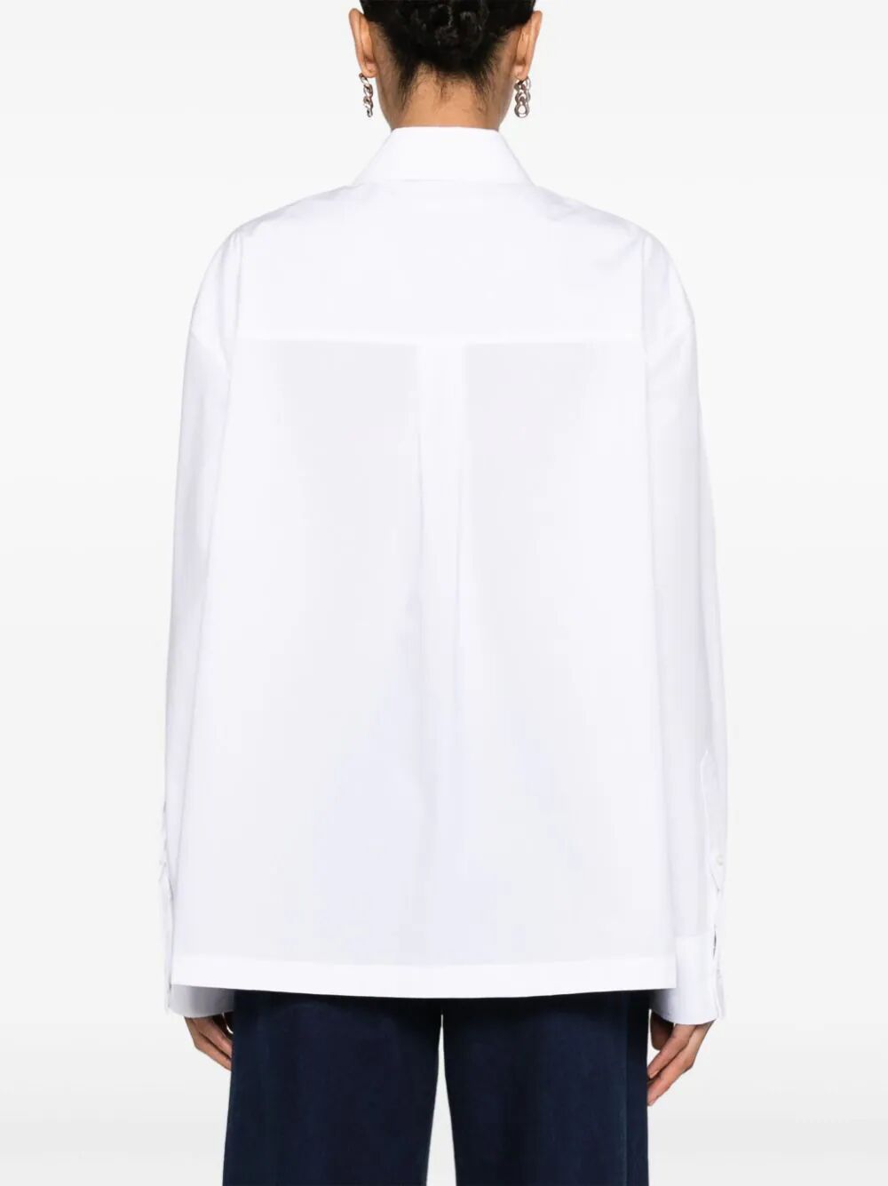 Alexander Wang Women Button Up Long Sleeve Shirt With Logo Apple Patch