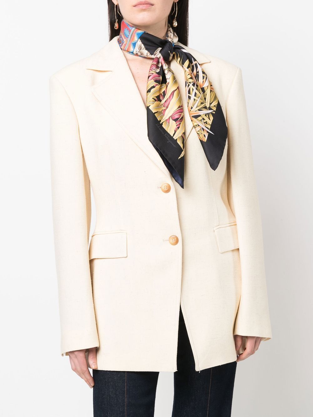 Lenço de seda Ferragamo feminino com estampa indiana