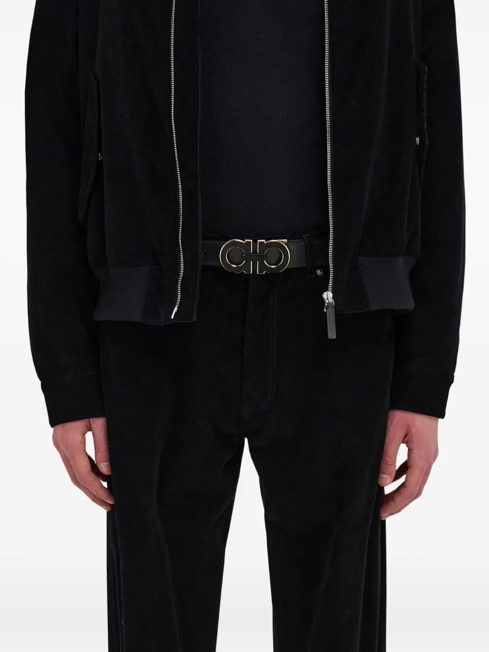 Ferragamo Men Reversible And Adjustable Double Gancini Belt