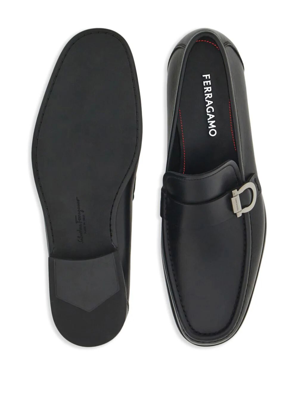 Mocassins Ferragamo Gancini Ornament em couro Caspian para homem