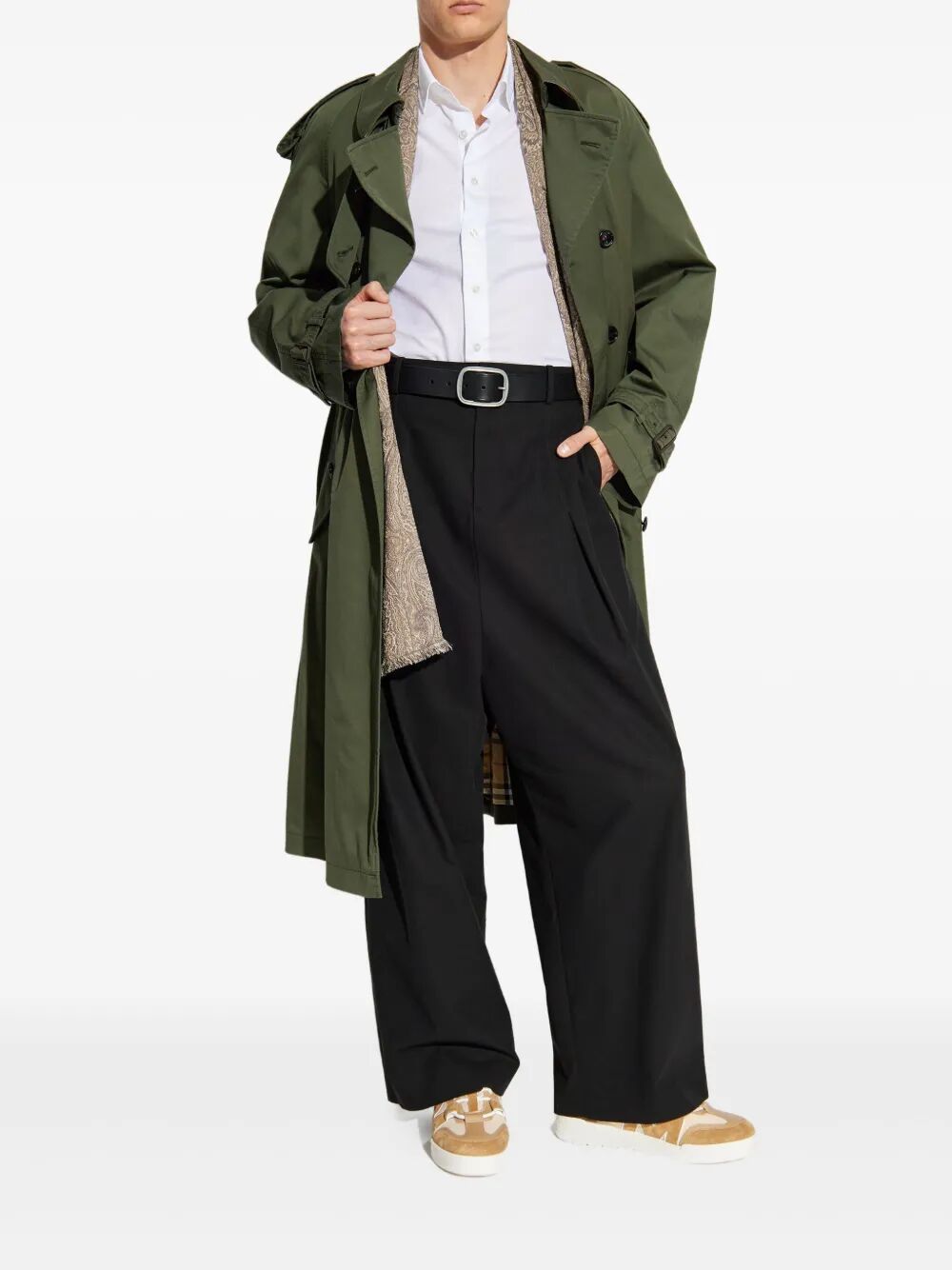 Etro Men Cotton Jacquard Shirt With Gecko Motif