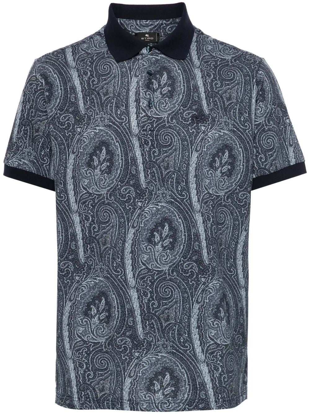 Etro Men All-Over Foliage Cotton Polo Shirt