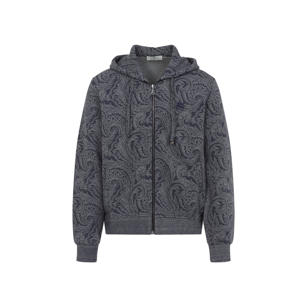 Etro Zipped Hoodie With Welt Pockets Men