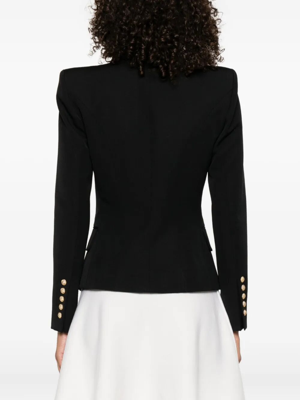 Balmain Women Double-Breasted Wool Fitted Jacket