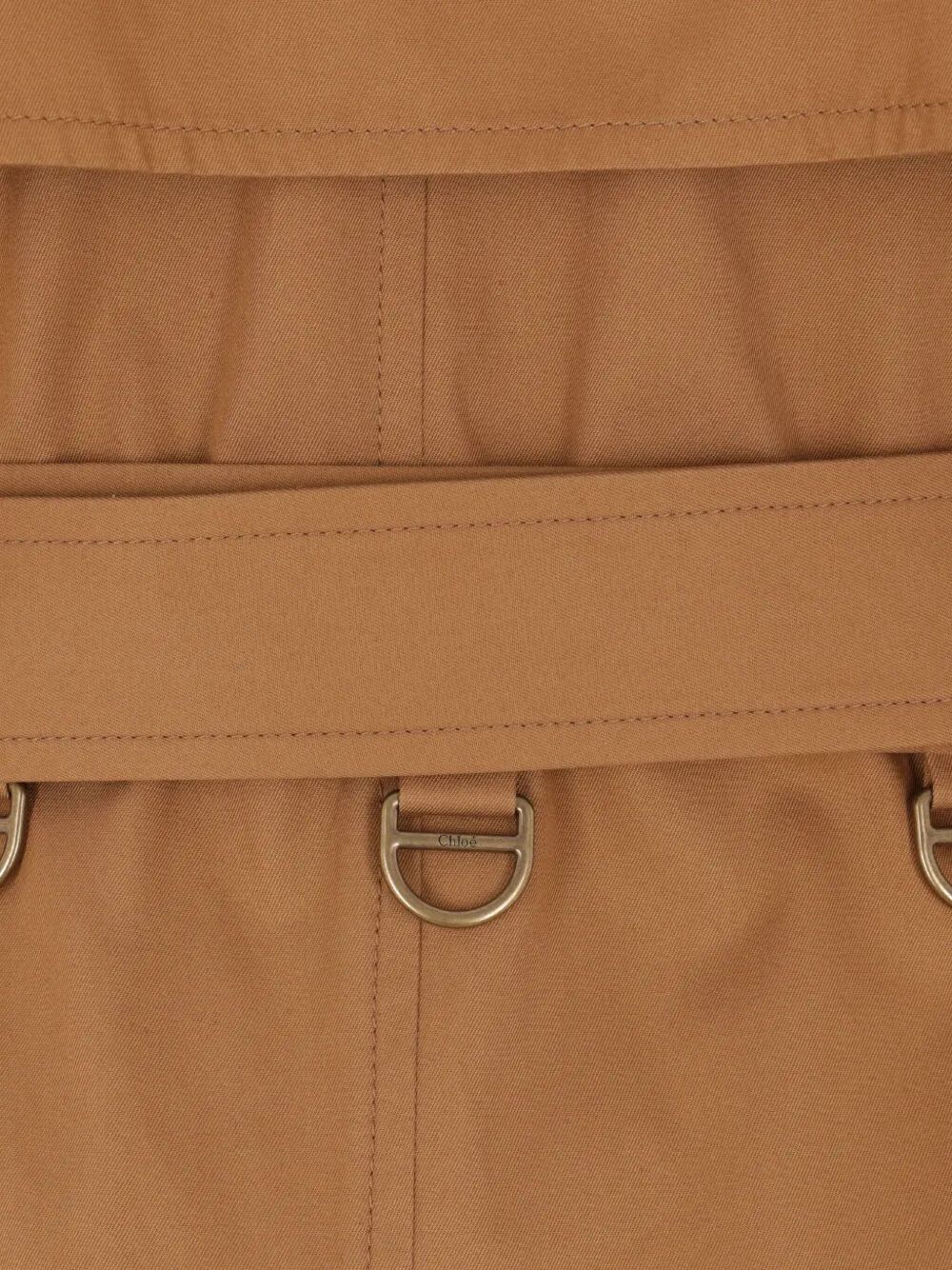 Chloe Women Cotton Gabardine Belted Long Trench Coat