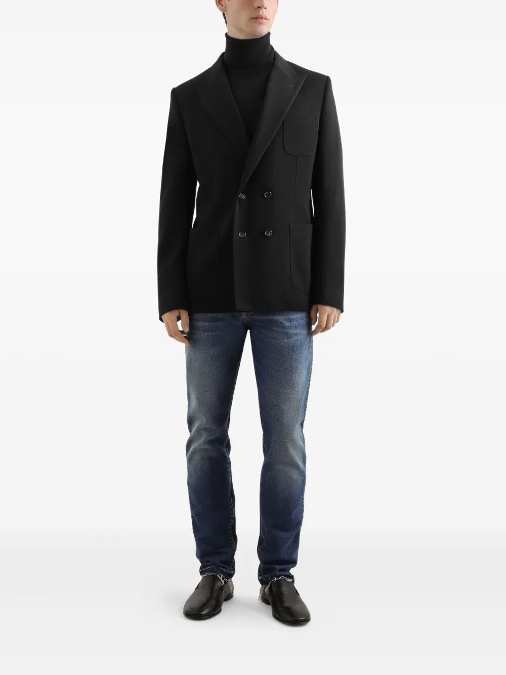 Dolce & Gabbana Men Double-Breasted Wool Blazer