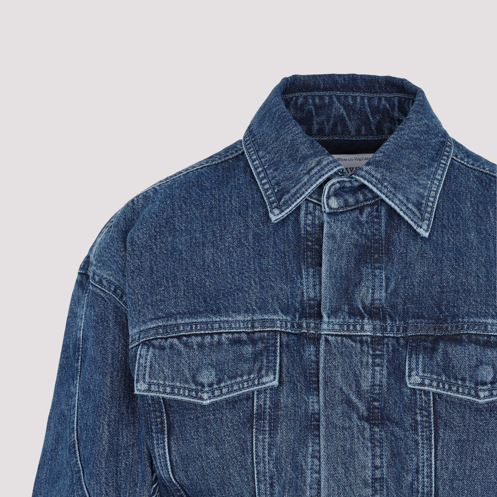 Off White Motorcycle Hole Crop Jacket Women