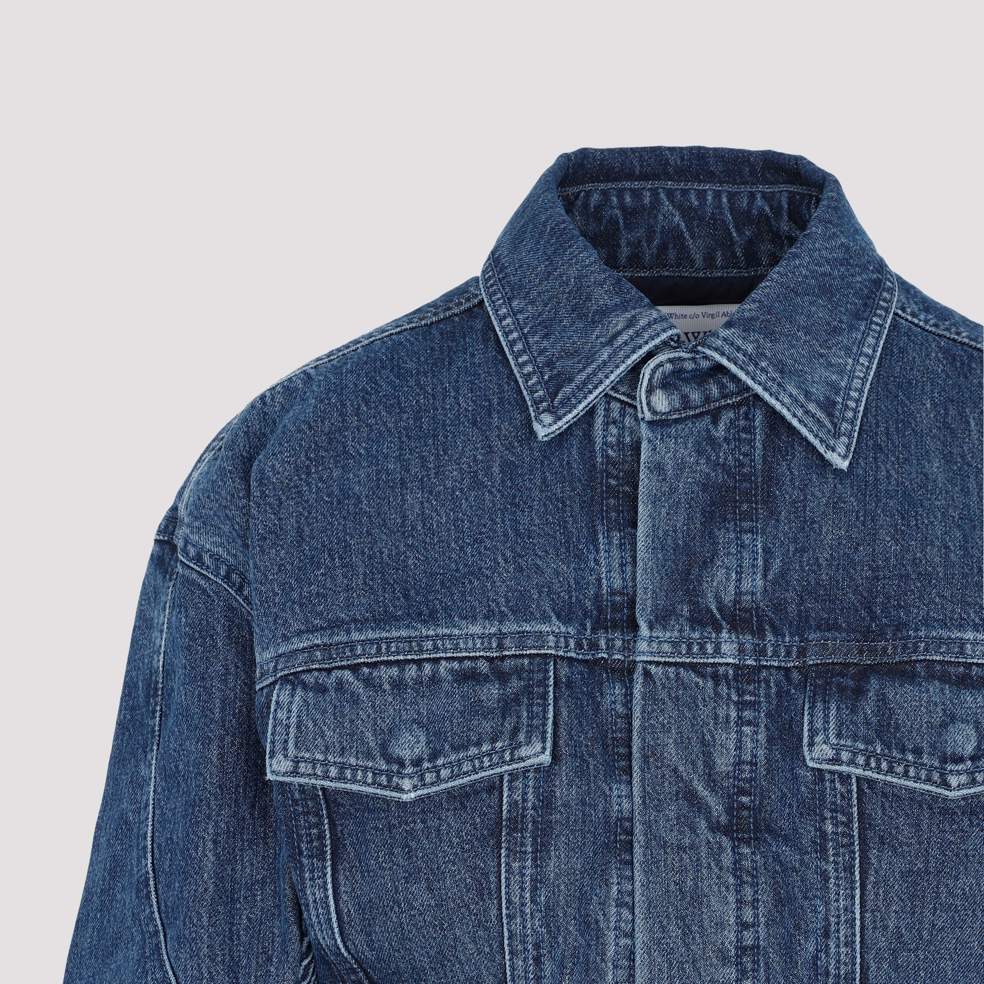 Off White Motorcycle Hole Crop Jacket Women