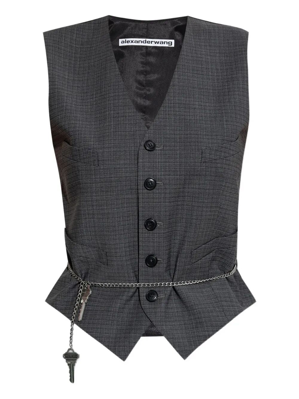 Alexander Wang Women Wool-Blend Tailored Vest With Chain-Link