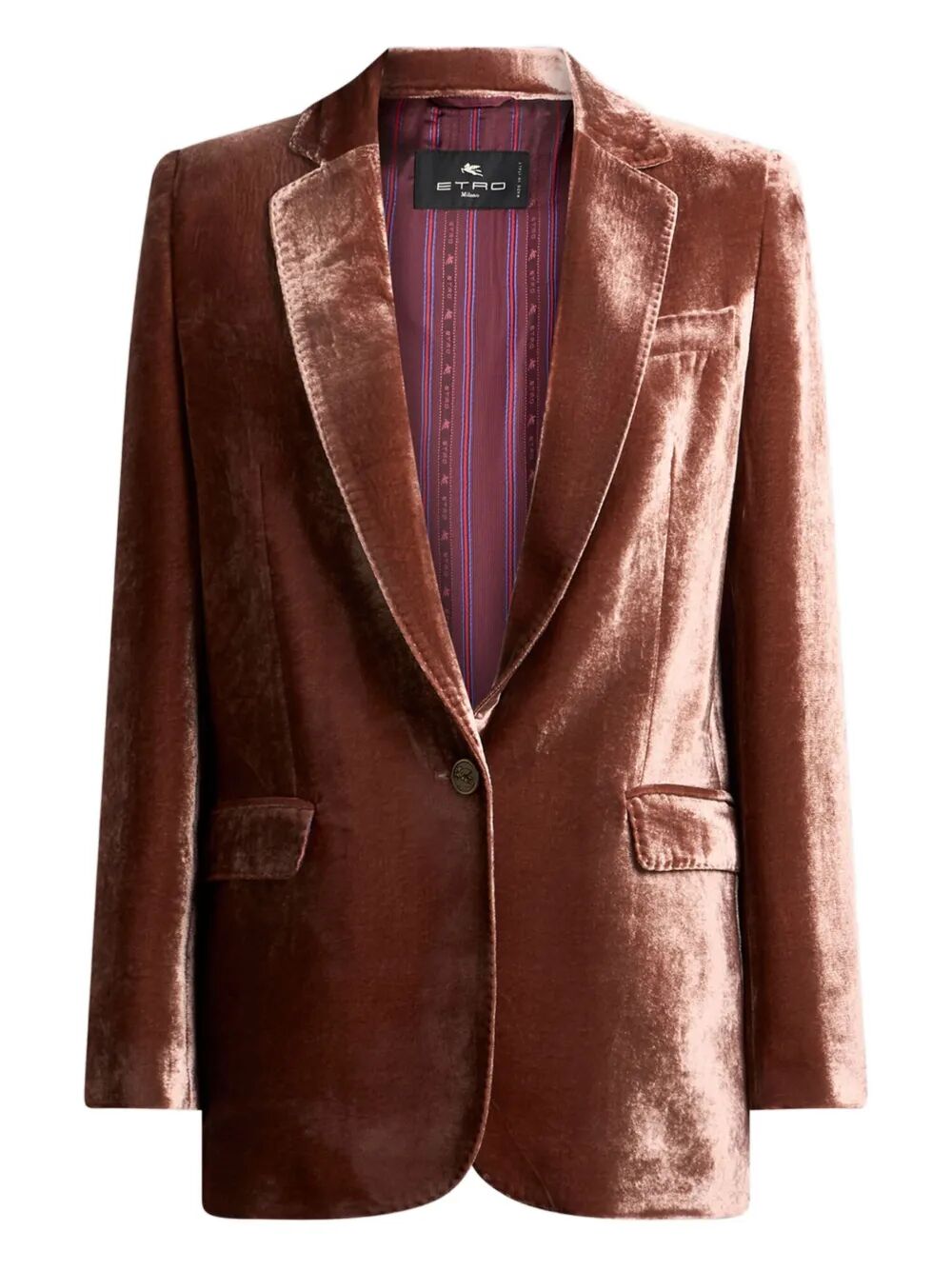 Etro Women Silk-Blend Velvet Straight-Cut Blazer