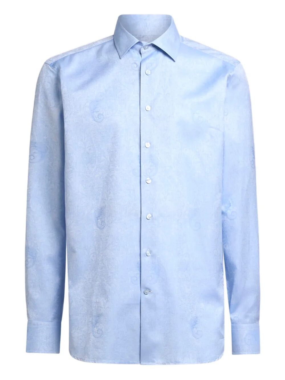 Etro Men Cotton Jacquard Shirt With Gecko Motif