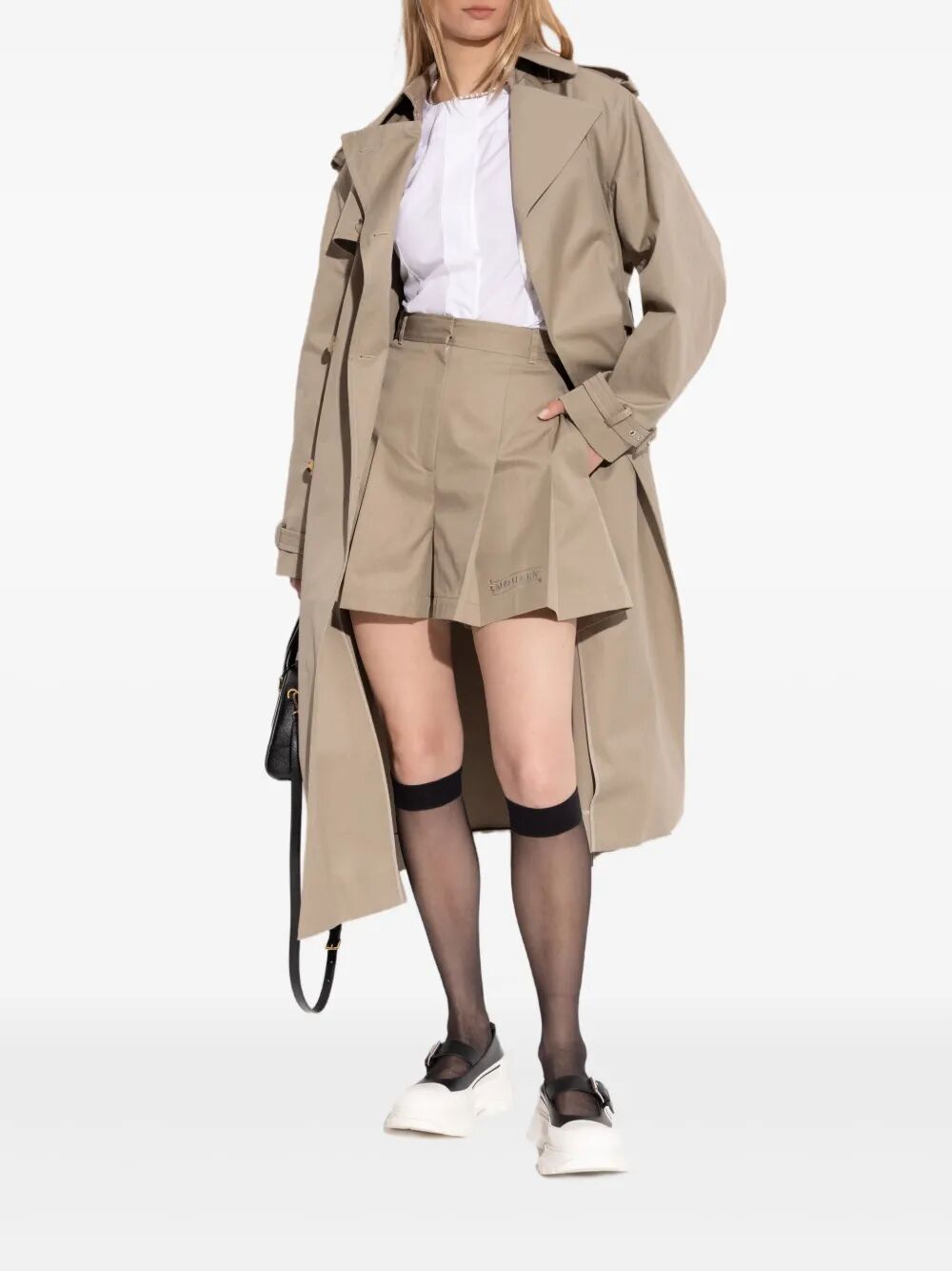 Alexander Mcqueen Women Double-Breasted Trench Coat