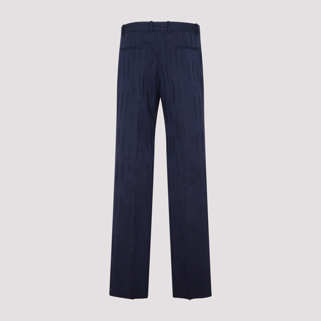 Off White Shibori Jacquard Slim Pant Men