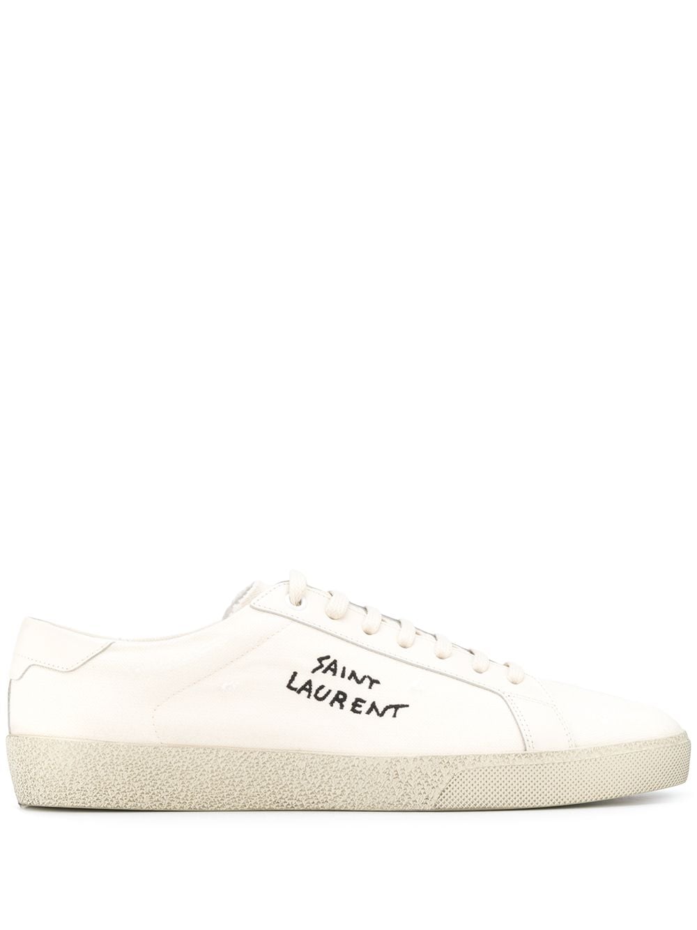 Saint Laurent Men Court Classic Sl/06 Embroidered Canvas And Leather Sneakers