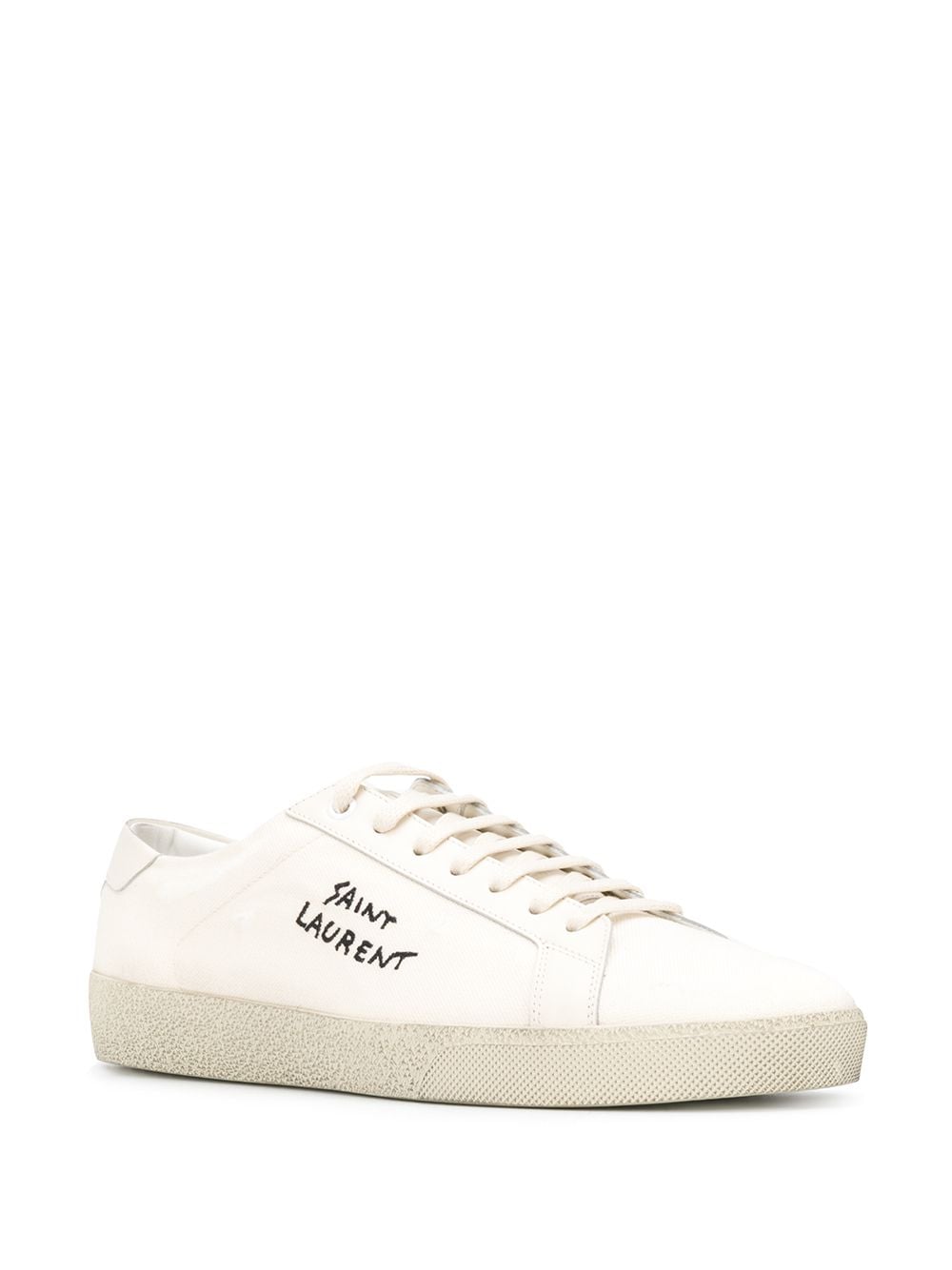 Saint Laurent Men Court Classic Sl/06 Embroidered Canvas And Leather Sneakers