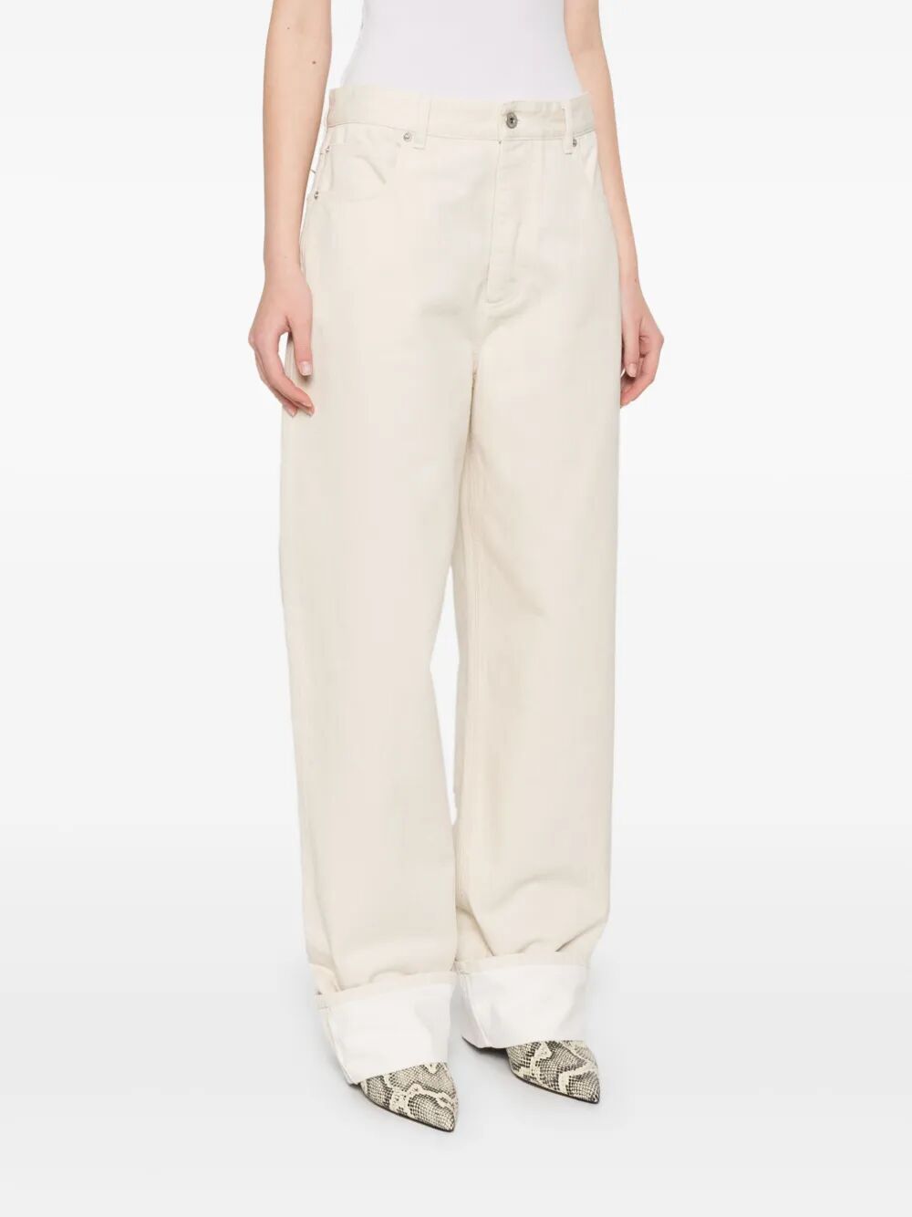 Bottega Veneta Women Back Print Straight Leg Jeans