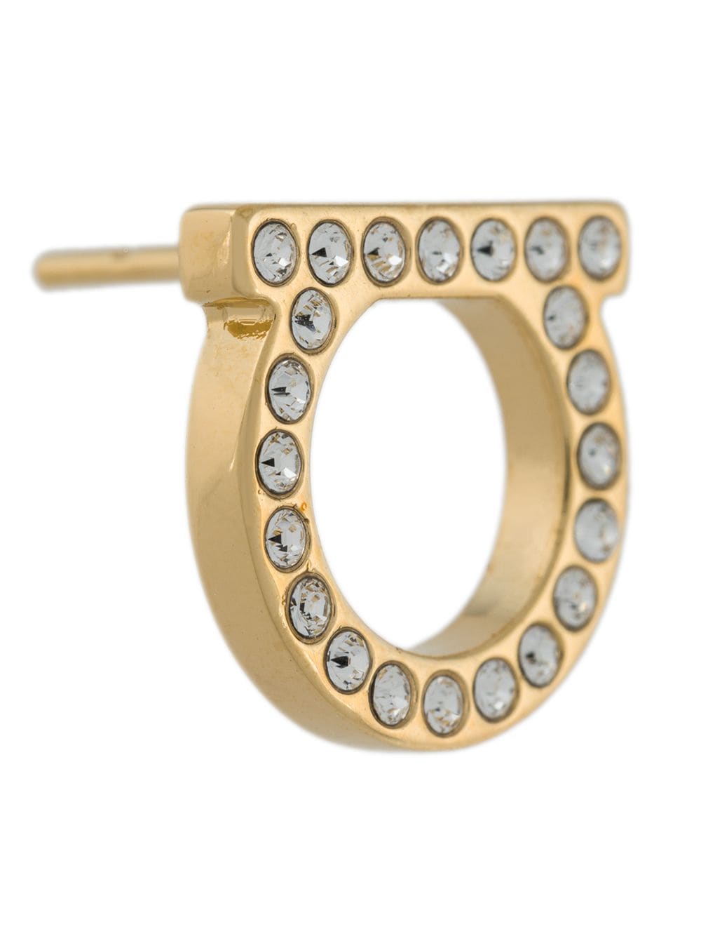 Brincos Ferragamo Gancini com Cristais para Mulheres - Tamanho G