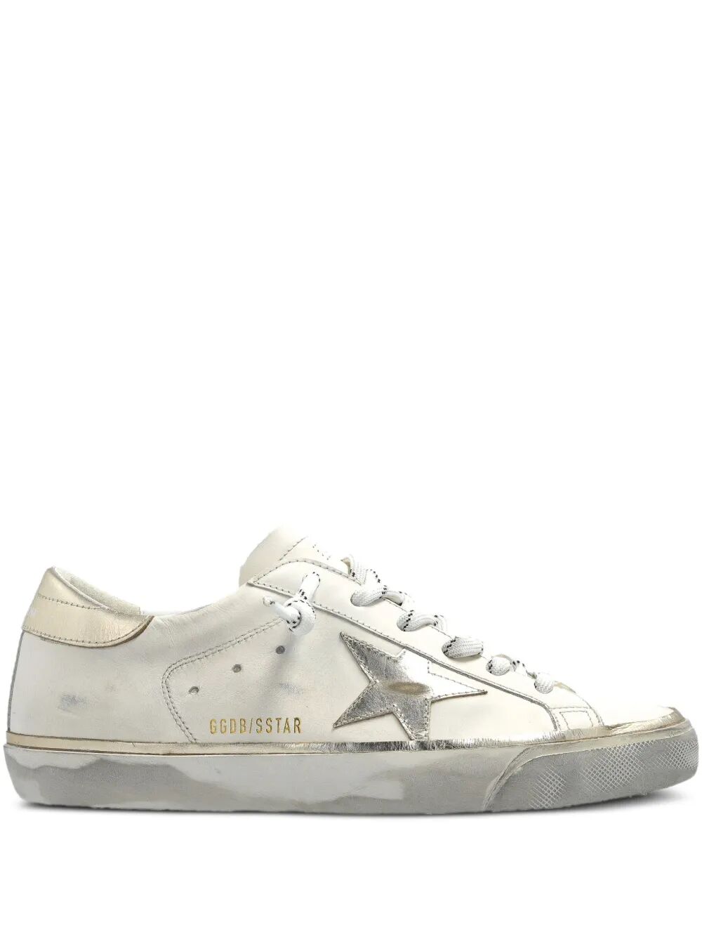 Golden Goose Women "Super Star" Leather Upper Laminated Star And Heel Glitter Edge