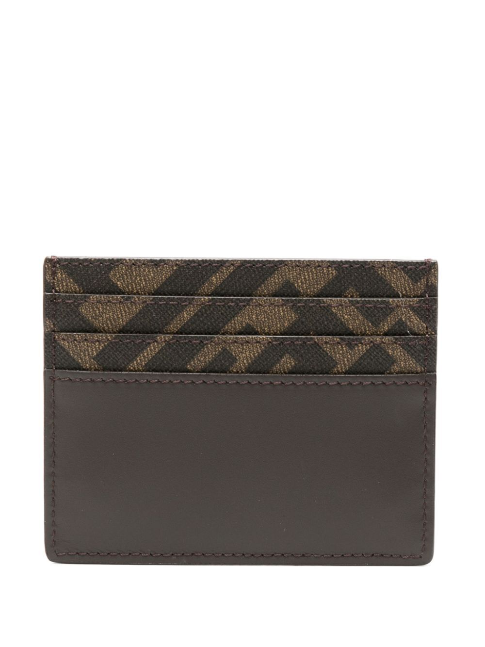 Fendi Men Leather And Ff Canvas Squared Card Holder