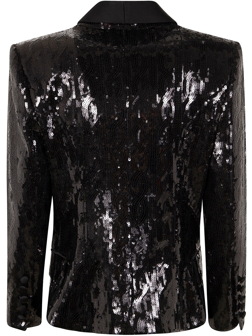 Balmain Women V-Neck Glitter Satin Tailored Jkt
