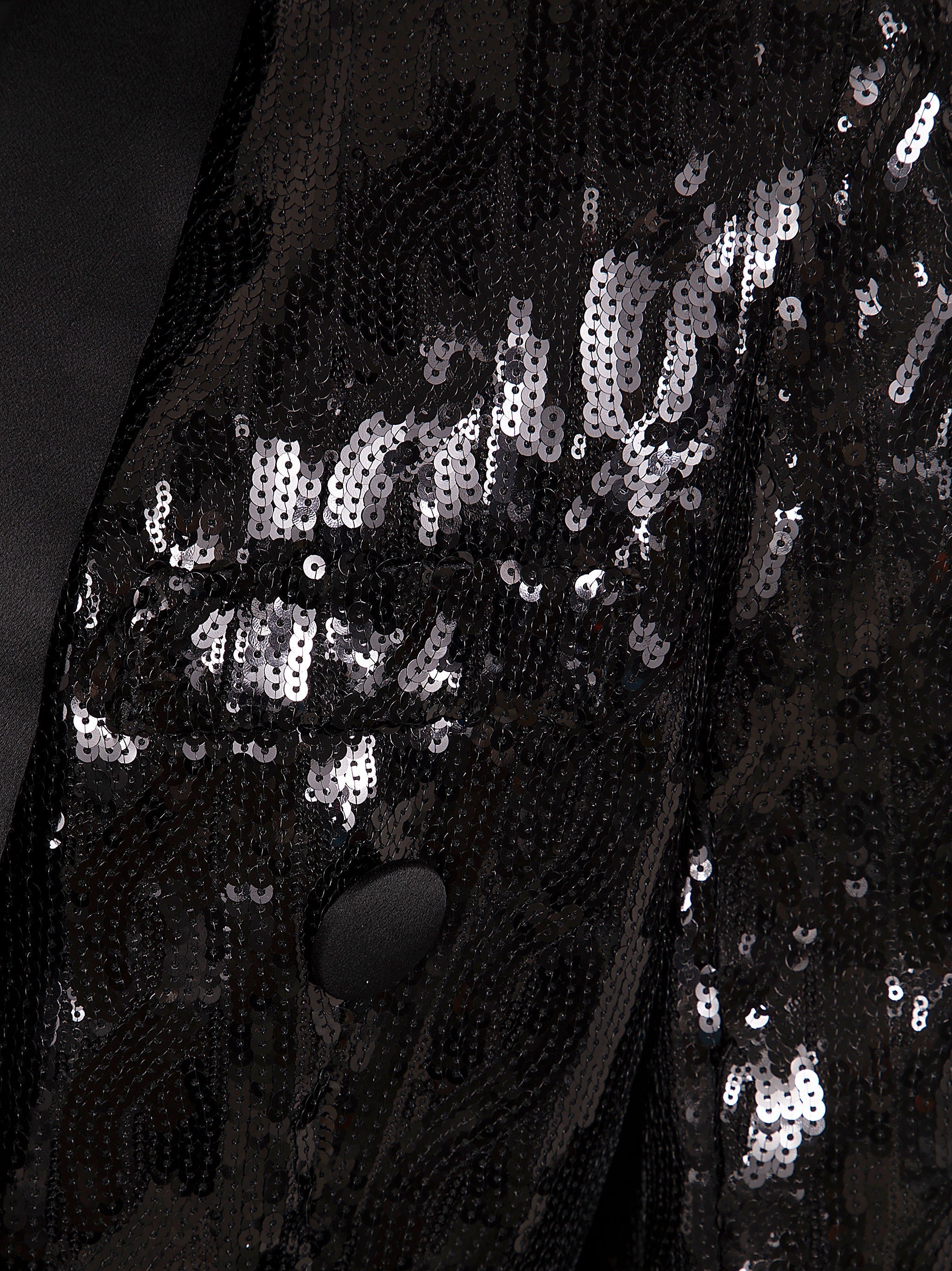 Balmain Women V-Neck Glitter Satin Tailored Jkt