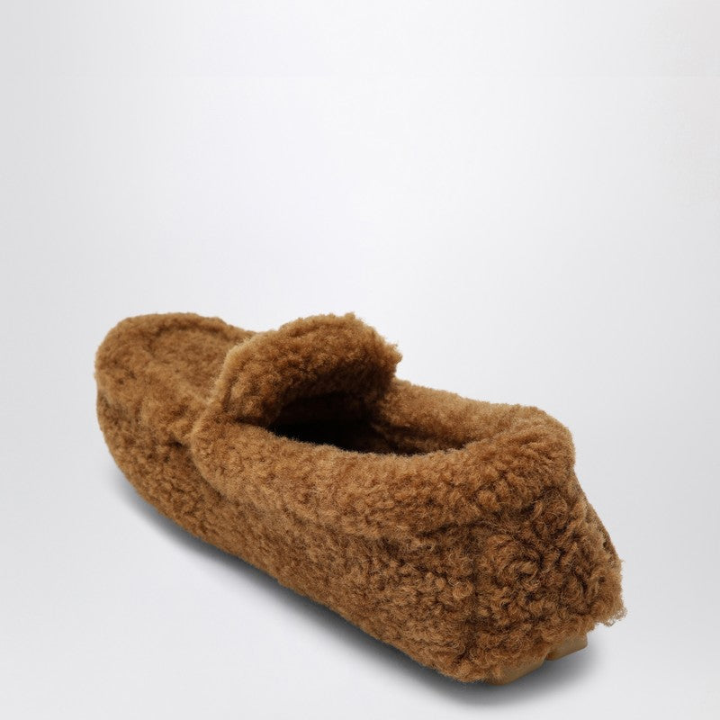 Prada Caramel Coloured Sheepskin Driver Loafer Women