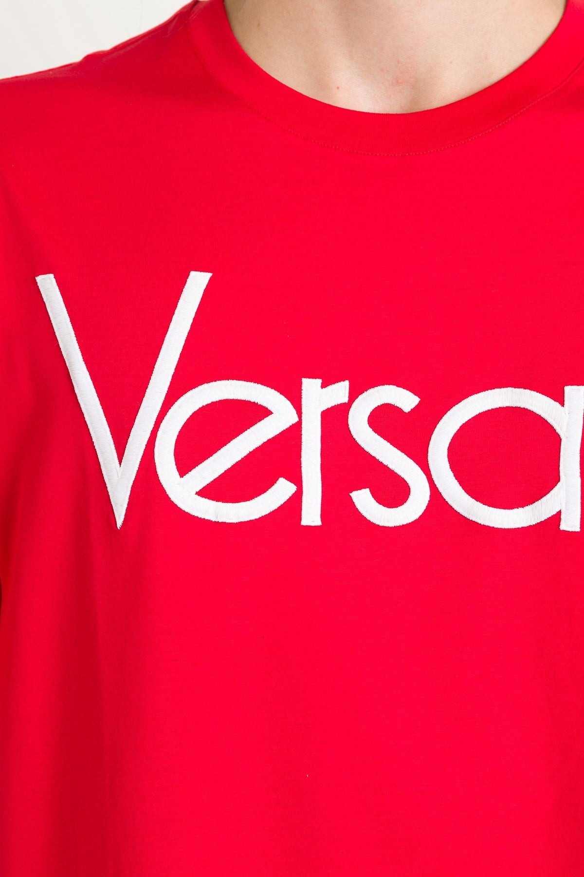 Versace Men Embroidered Logo Tee