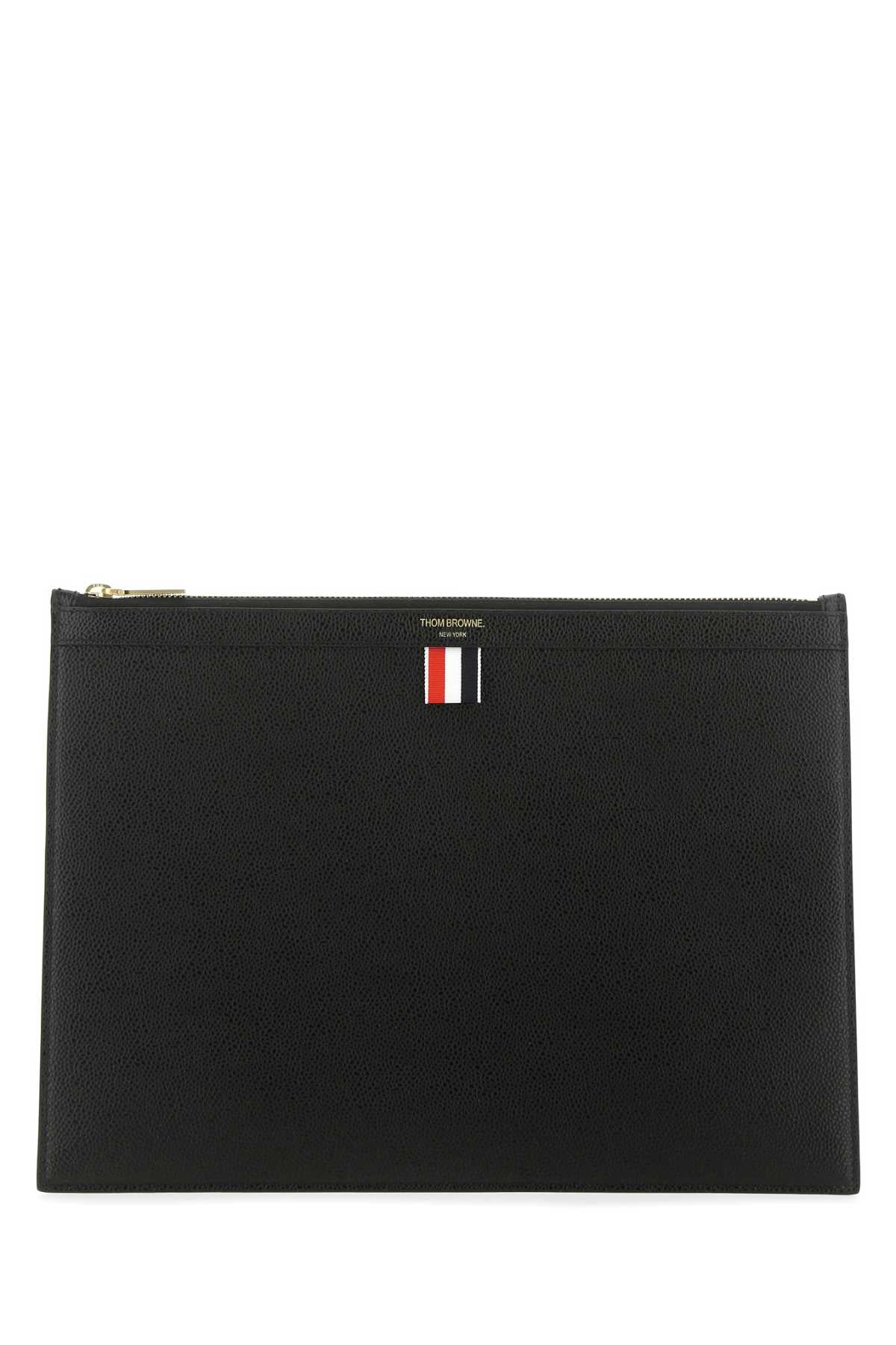 Thom Browne Men Black Leather Document Case