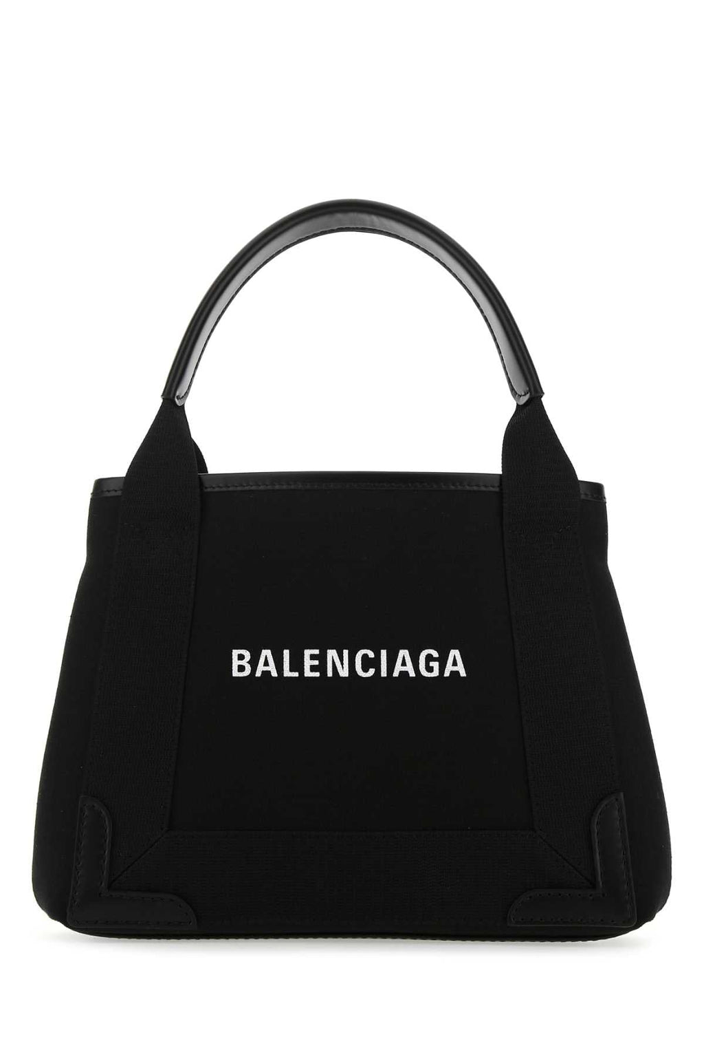 Balenciaga Women Black Fabric Navy Cabas Xs Handbag