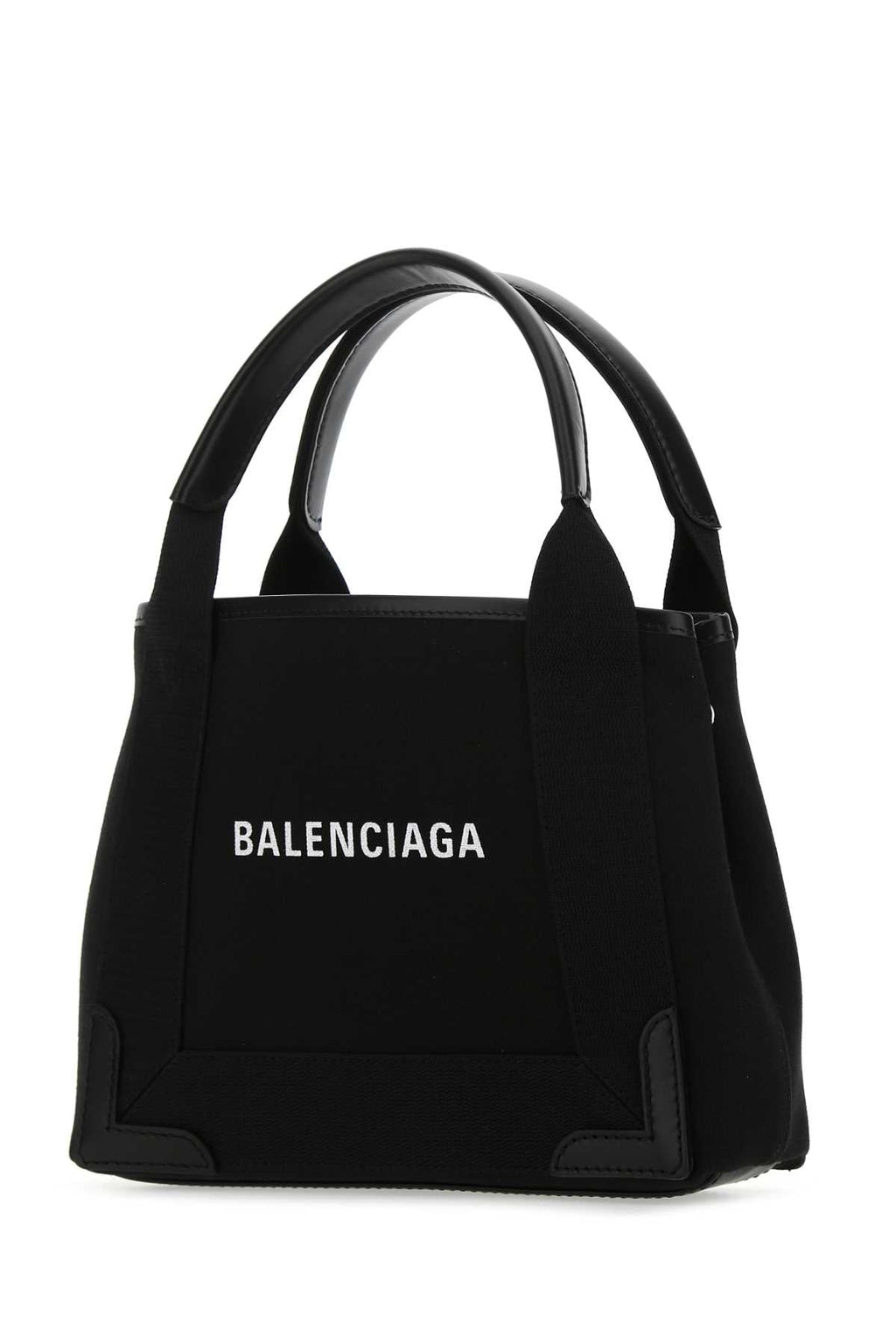 Balenciaga Women Black Fabric Navy Cabas Xs Handbag
