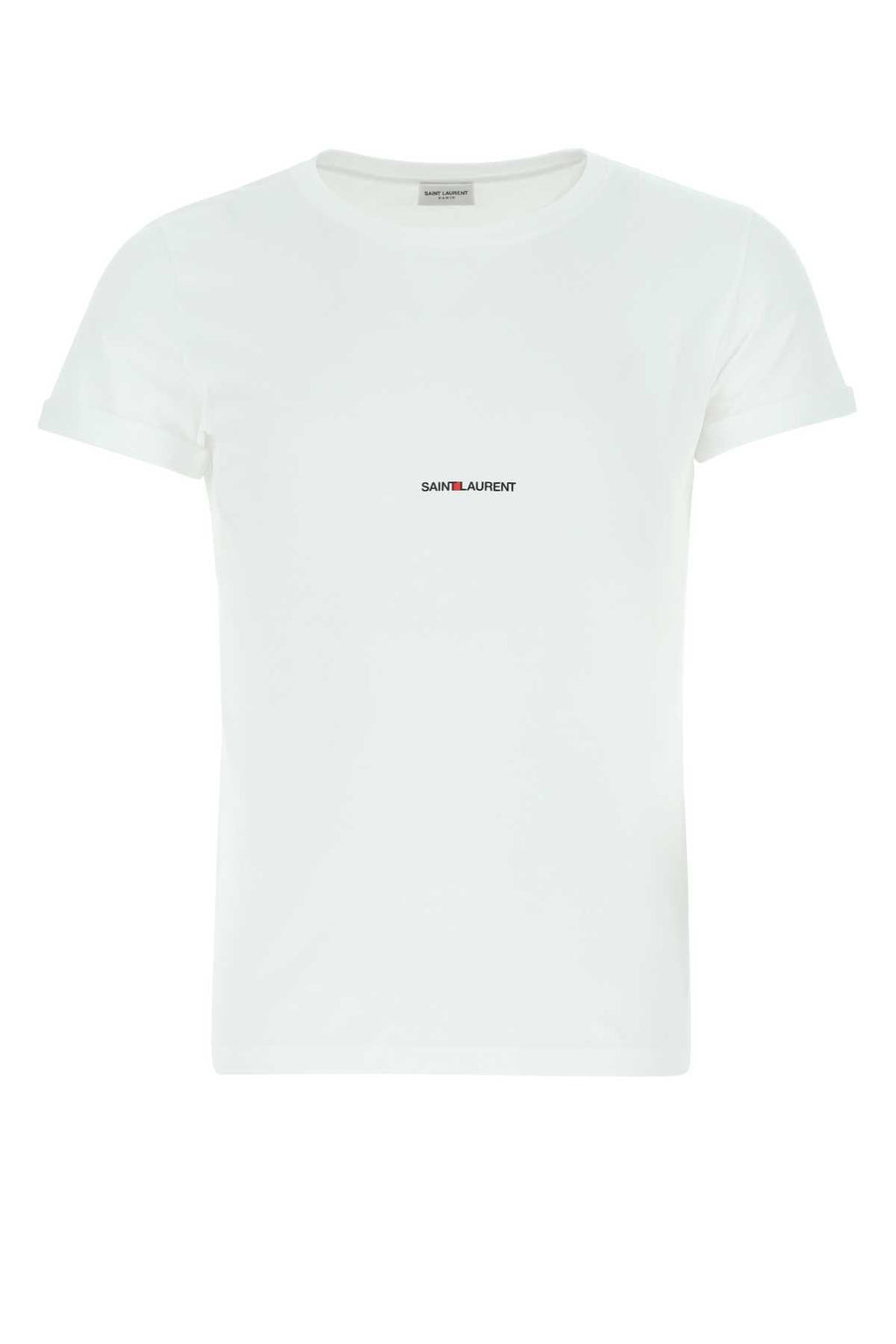 Saint Laurent Men White Cotton T-Shirt