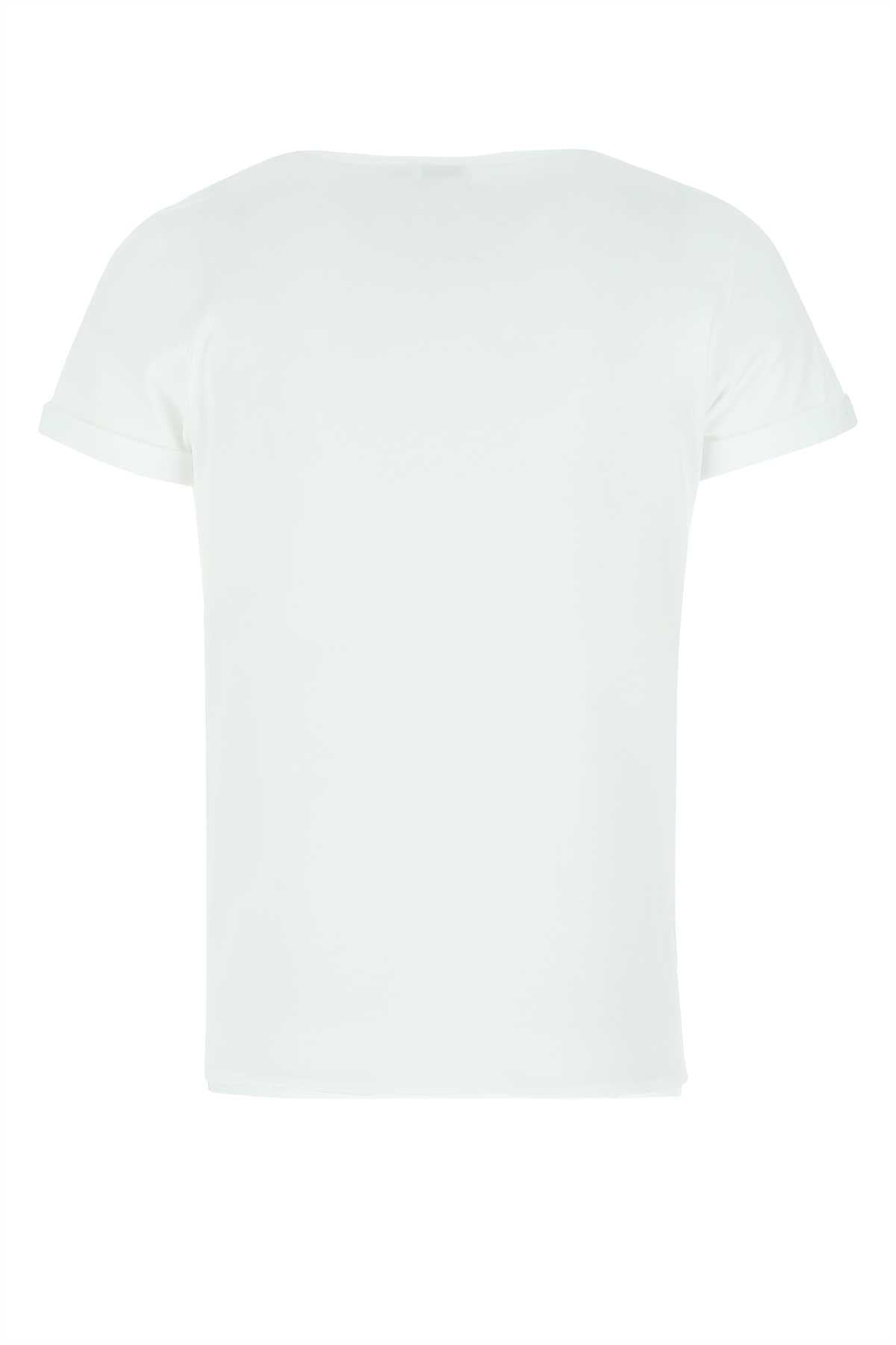 Saint Laurent Men White Cotton T-Shirt