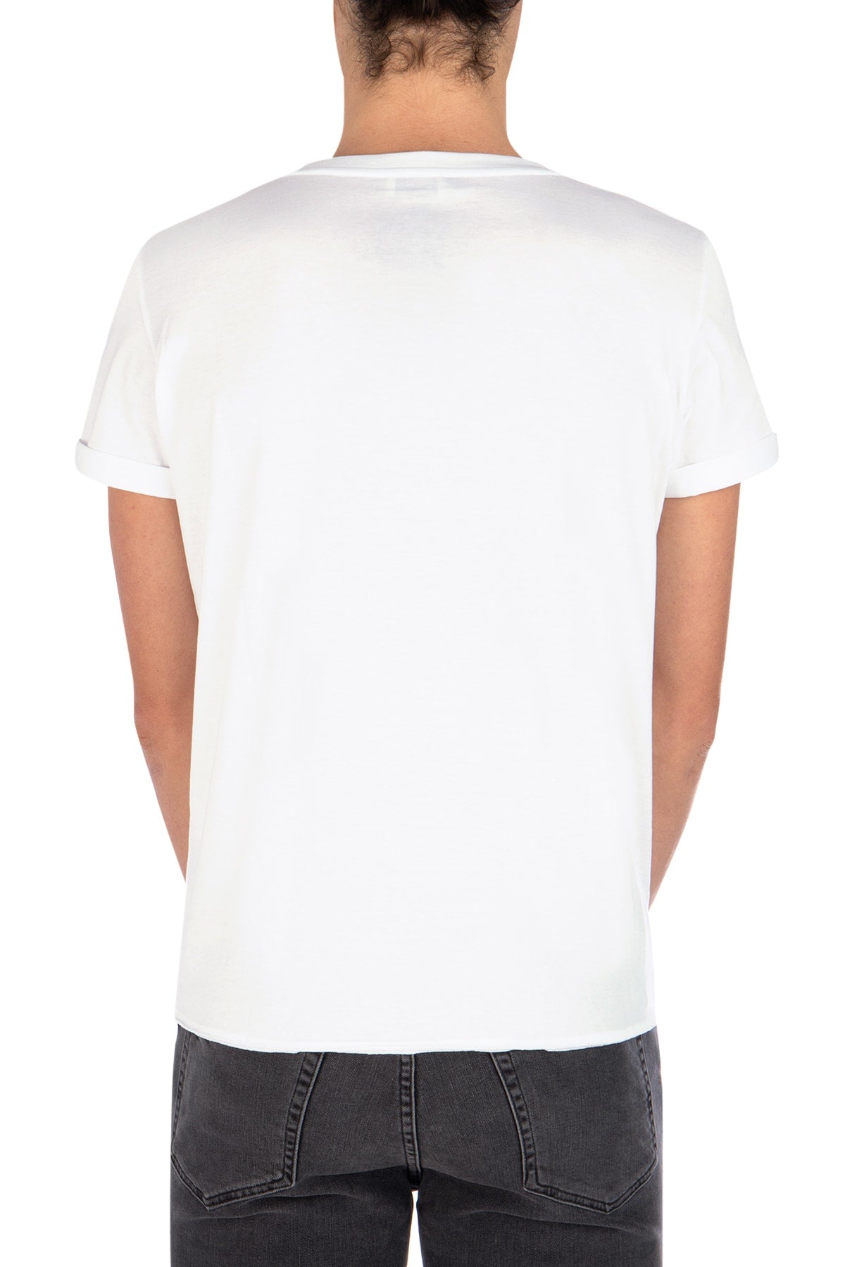 Saint Laurent Men White Cotton T-Shirt