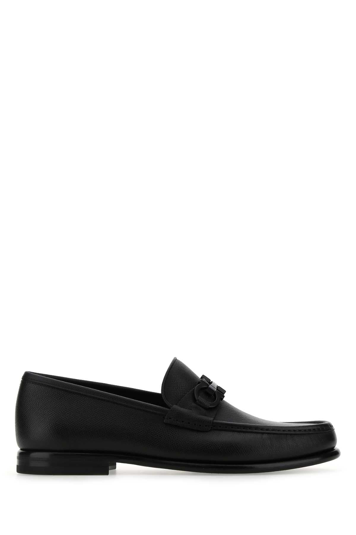 Mocassins masculinos Salvatore Ferragamo em couro preto