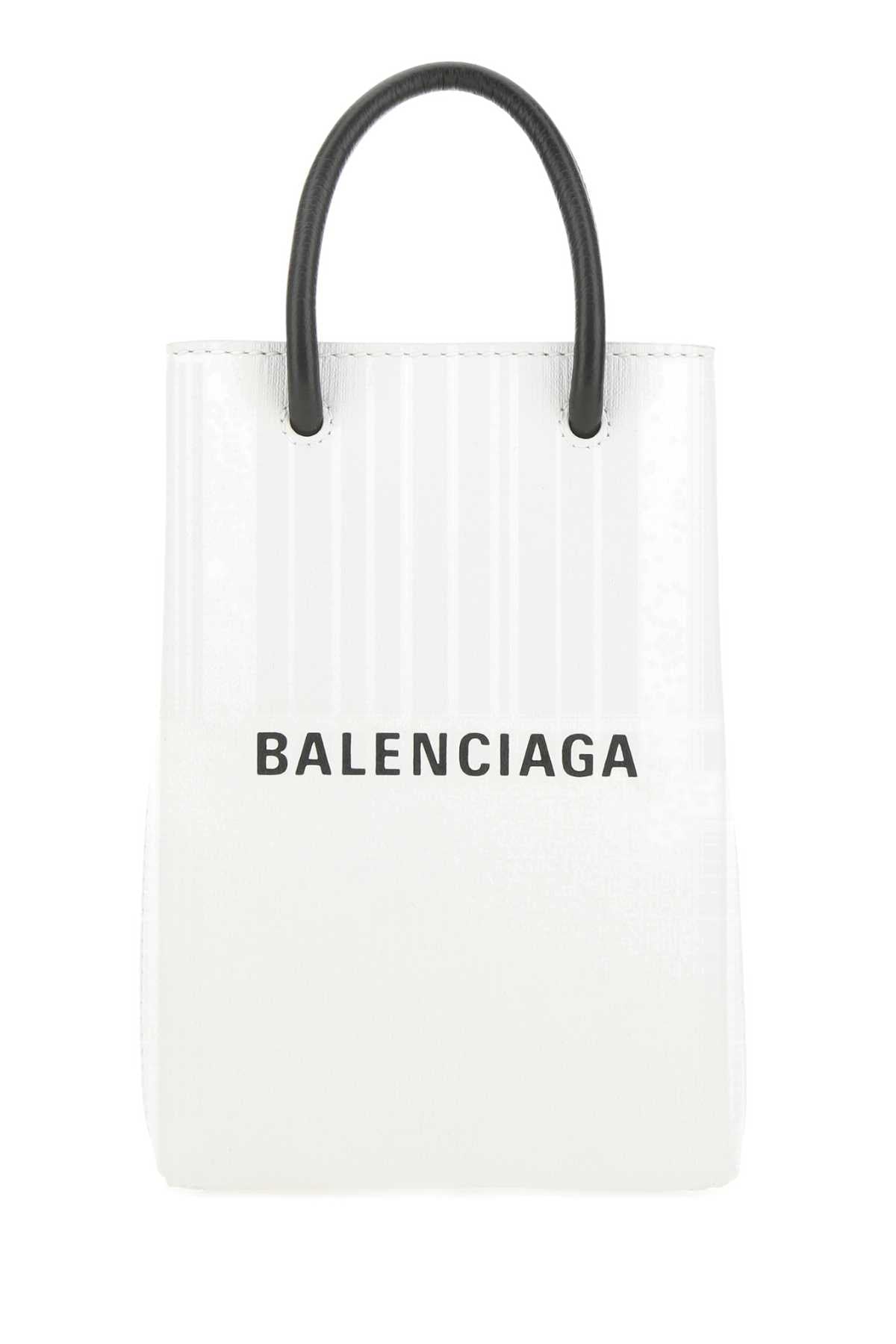 Balenciaga Men White Leather Phone Case
