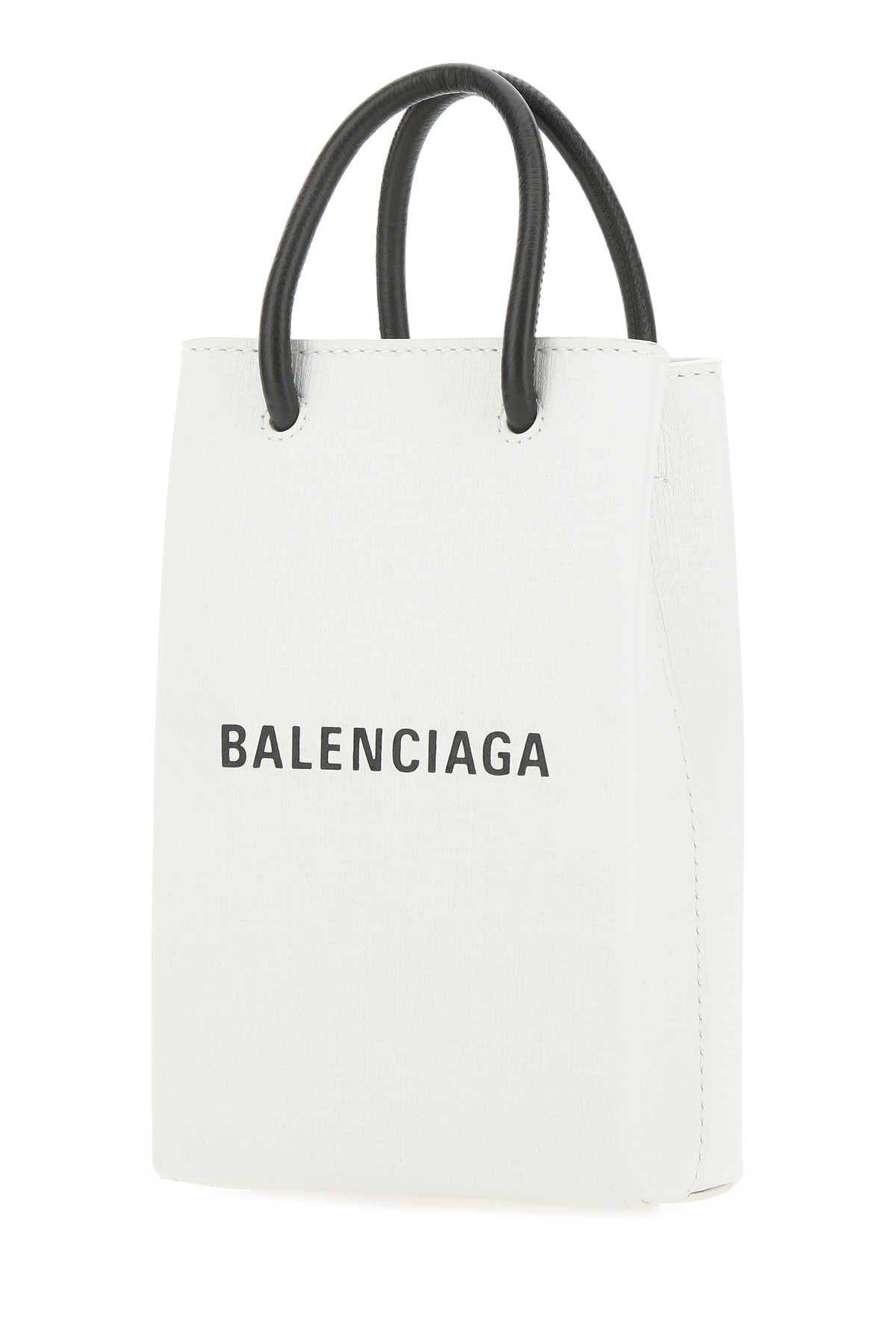 Balenciaga Men White Leather Phone Case