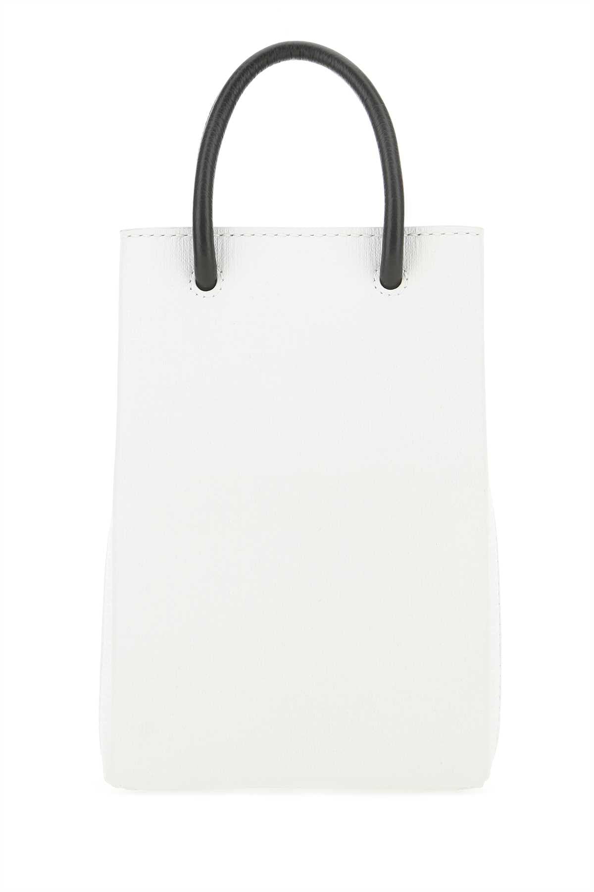 Balenciaga Men White Leather Phone Case