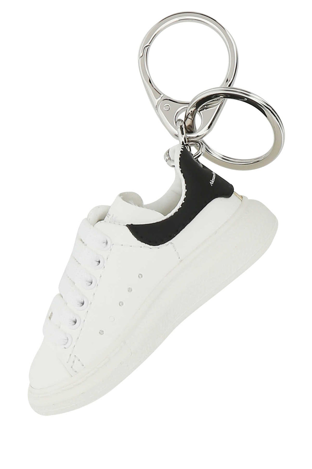 Alexander Mcqueen Men White Leather Key Ring
