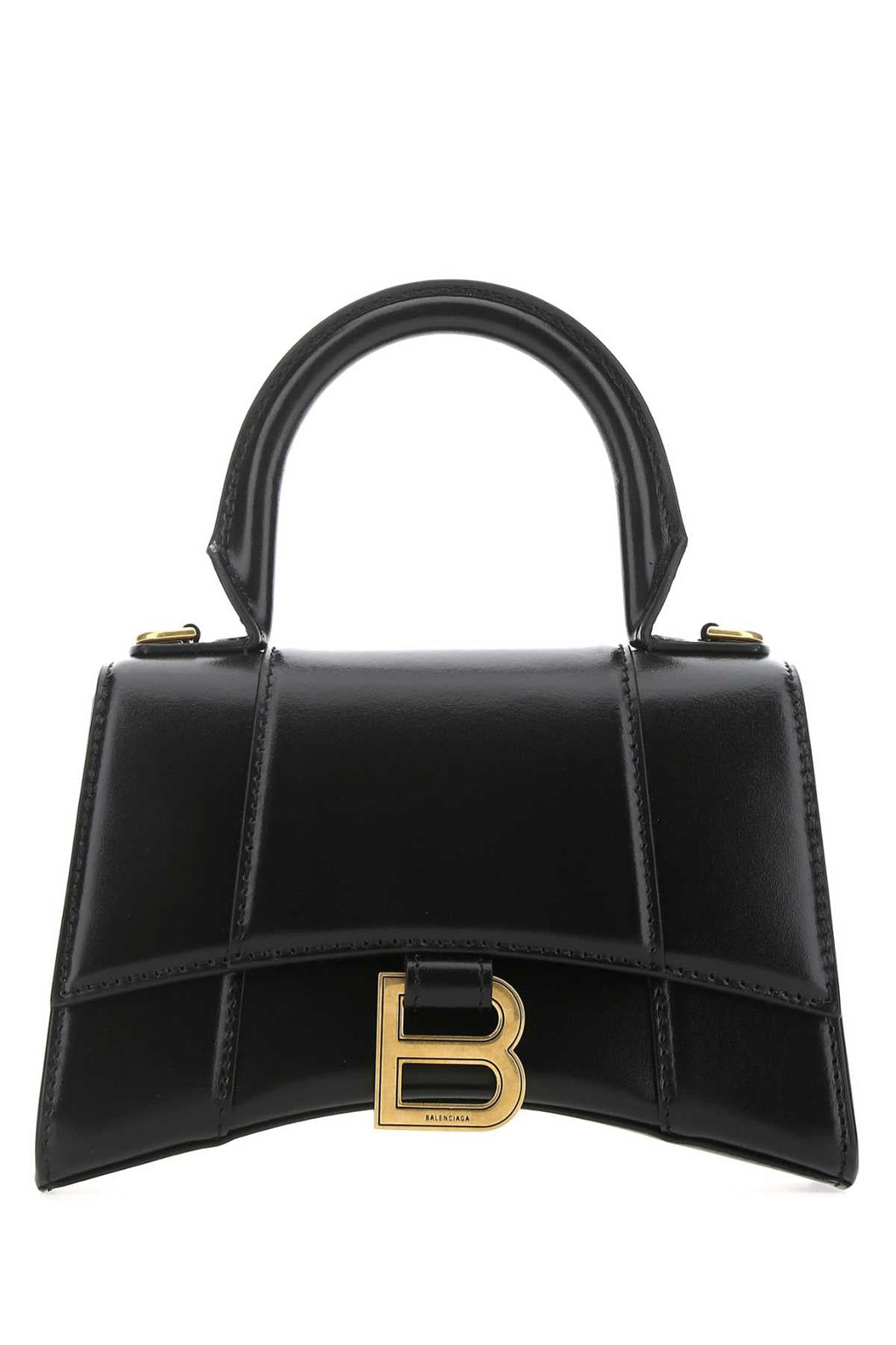 Balenciaga Women Black Leather Xs Hourglass Handbag